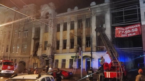 Пожар в Доме Яхимовича в Саратове
